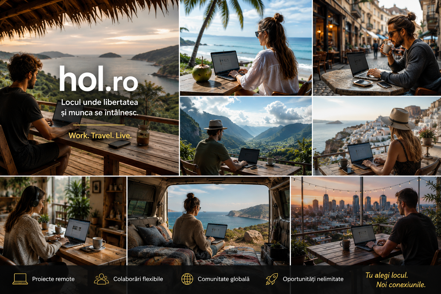 hol.ro — locul unde libertatea și munca se întâlnesc. Work. Travel. Live.